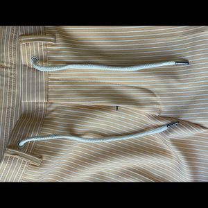 ASOS skinny trouser. Orange and white pinstripe with drawstring.